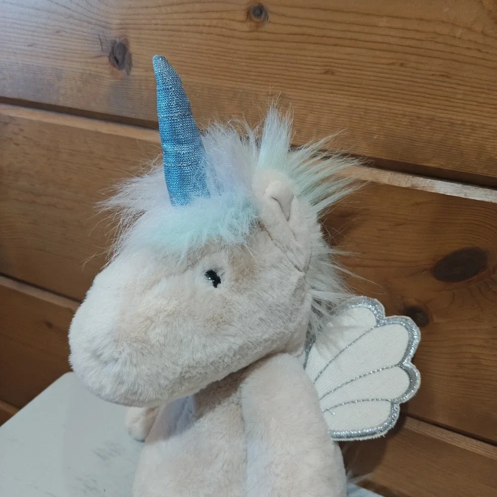 Pottery‎ Barn Kids Unicorn Pegasus Plush soft Pastel Rainbow Hair Wings F41
